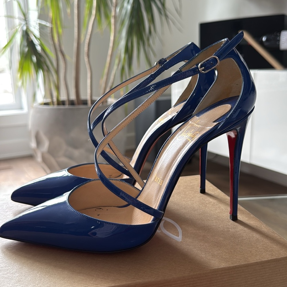 Christian Louboutin Women's Blue Patent Heels - Picture 3 of 6